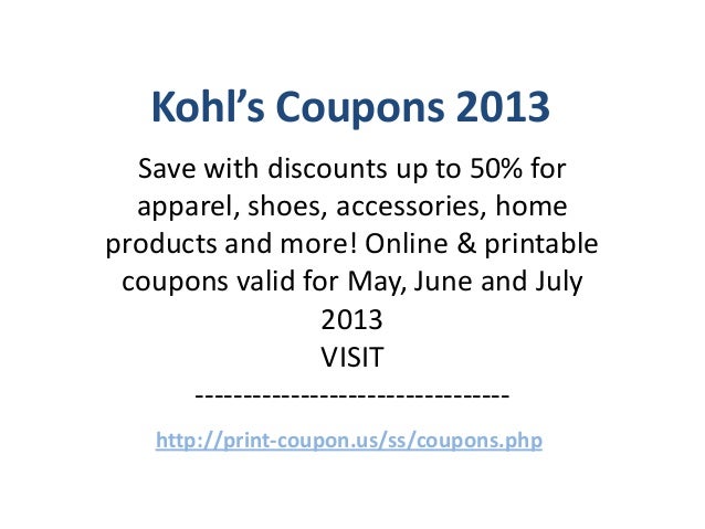 Kohls Coupons July 2013 Printable