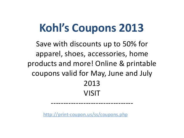 Kohls Printable Coupons June 2013