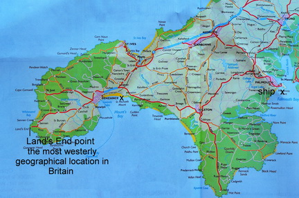 Lands End England Map