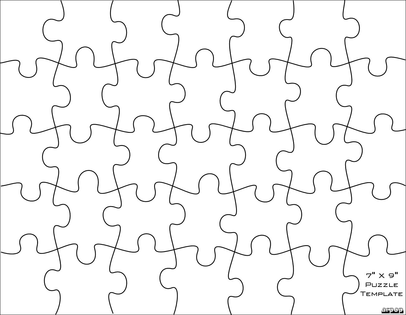 Large Jigsaw Piece Template