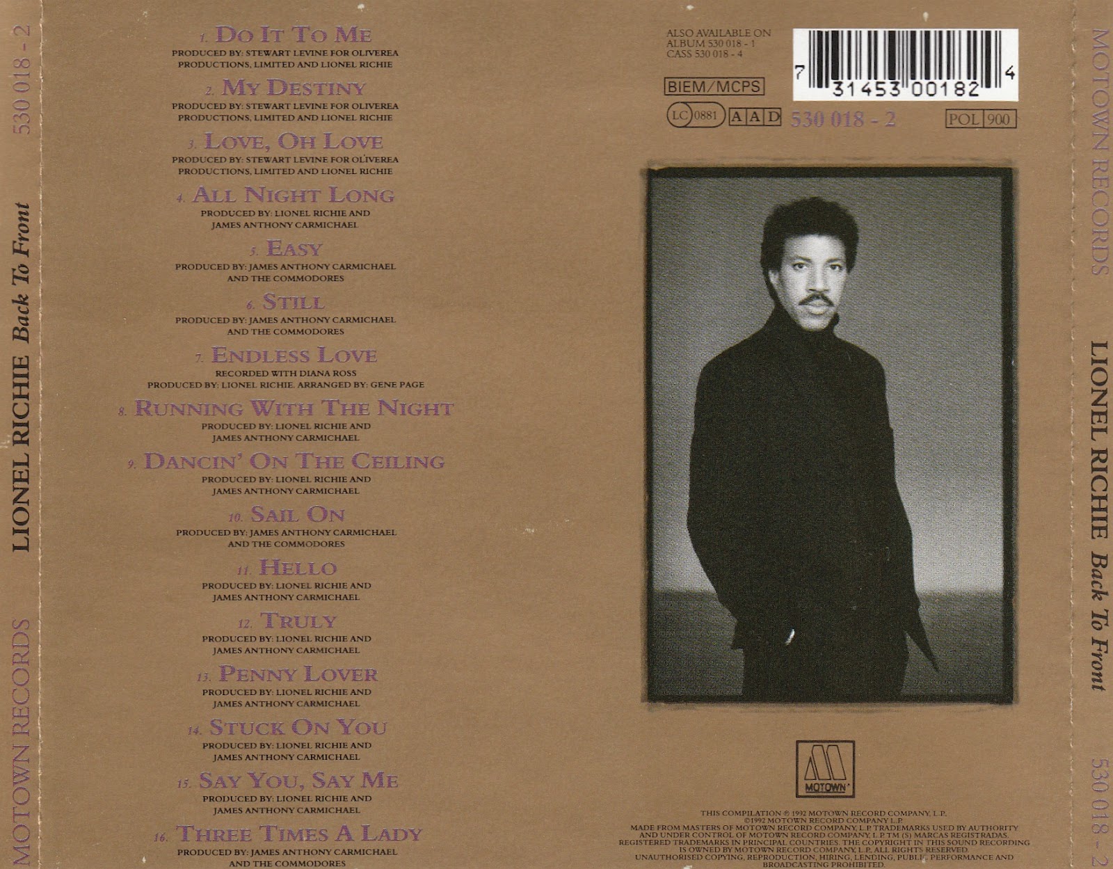 Lionel Richie Back To Front Rar