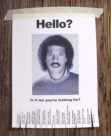 Lionel Richie Hello Poster