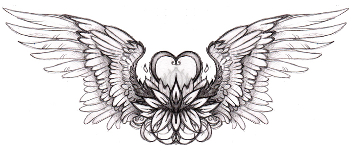 Love Heart Tattoos With Wings