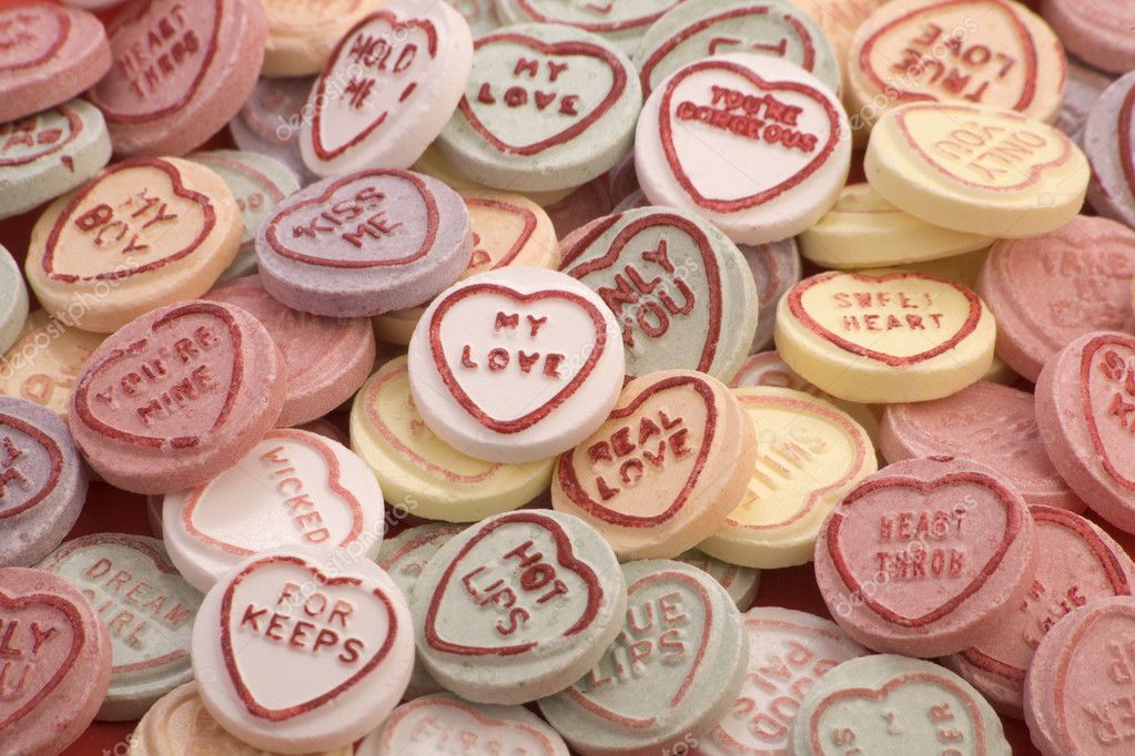 Love Hearts Sweets Background