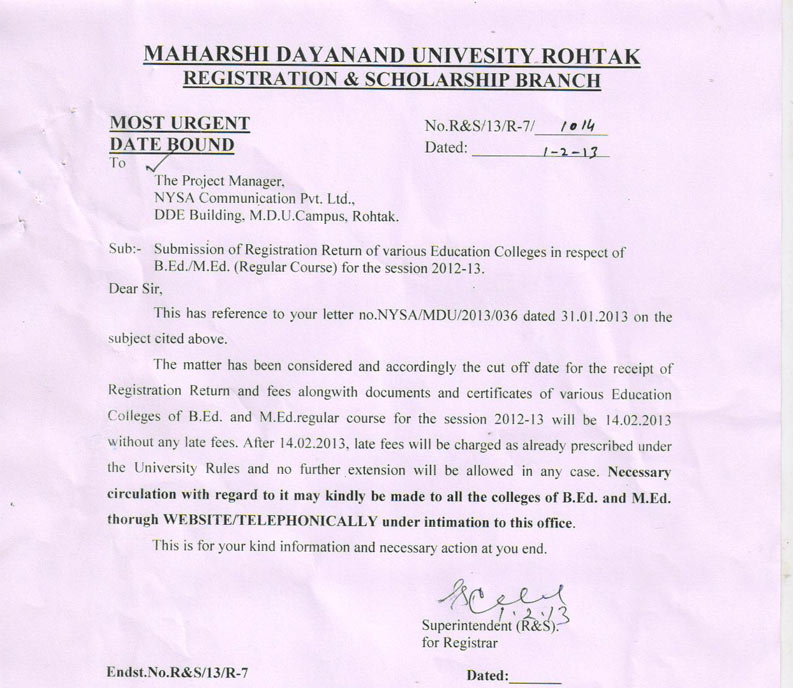 Mdu Datesheet Bsc 5th Sem