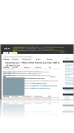 Mdu Rohtak Admit Card