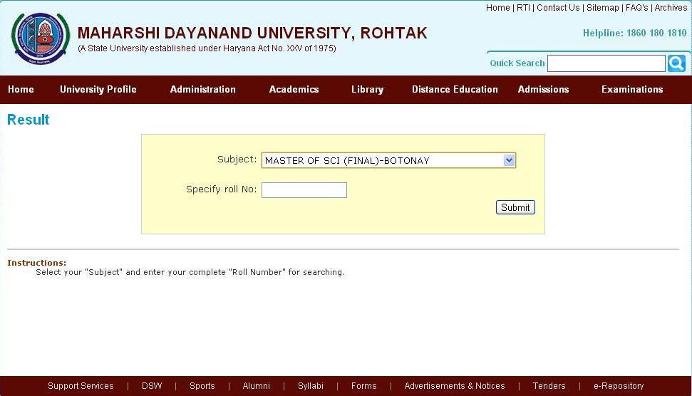 Mdu Rohtak Results