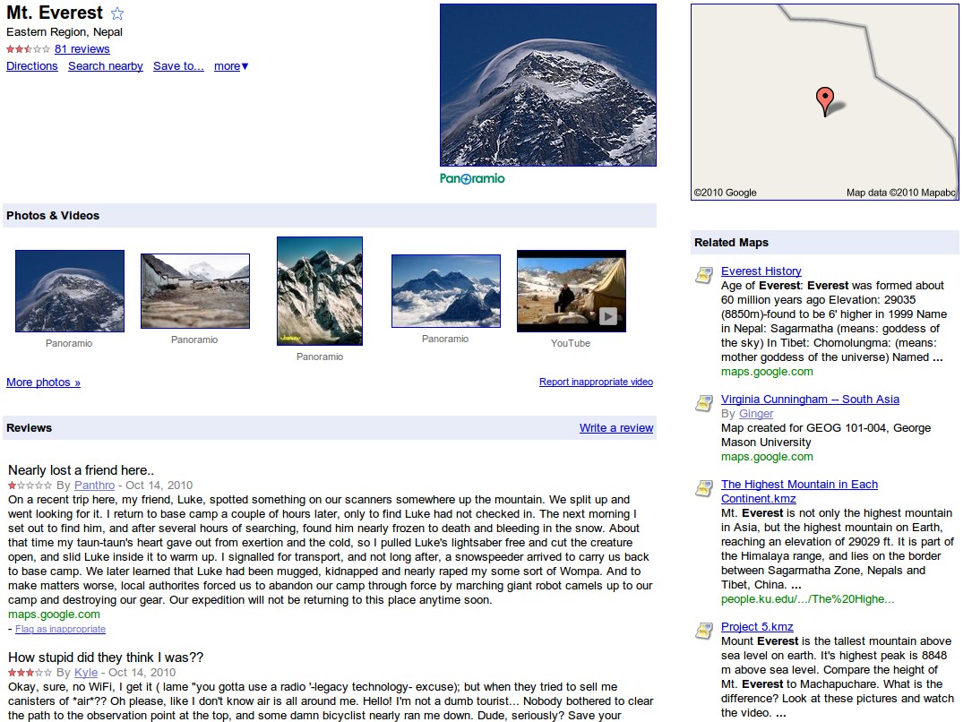 Mount Everest Map Google