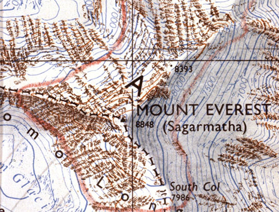 Mount Everest Topographic Map