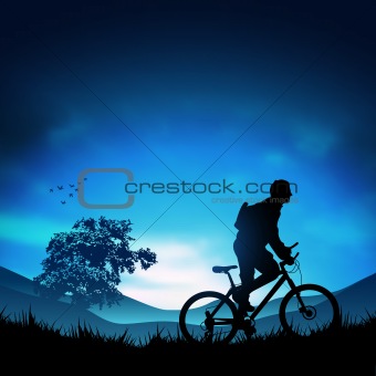 Mountain Biker Vector