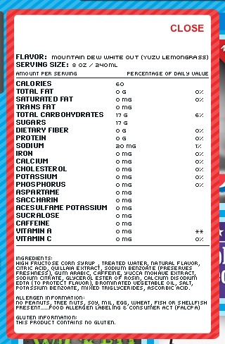 Mountain Dew Voltage Caffeine