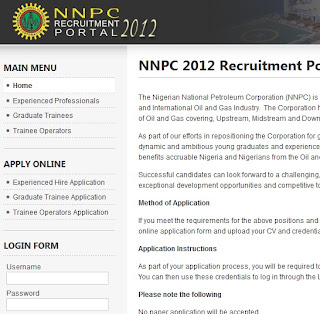 Nnpc Nigeria Recruitment 2012