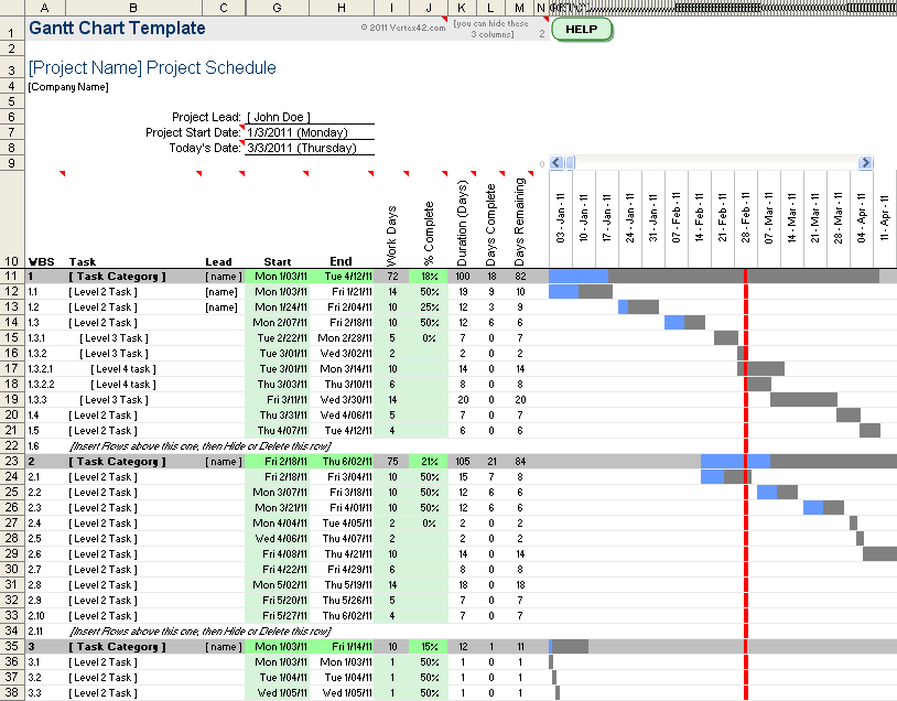Project Timeline Template Excel Free