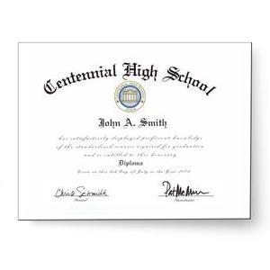 Real High School Diploma Sample
