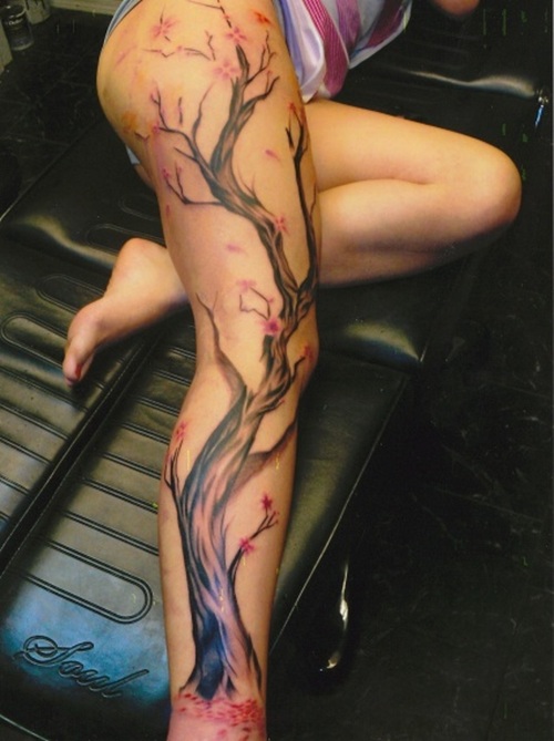 Realistic Cherry Blossom Tattoo Designs