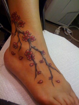 Realistic Cherry Blossom Tattoo Designs