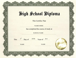 Sample High School Diploma Template