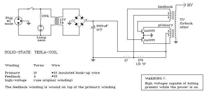 Simple Tesla Coil Schematic