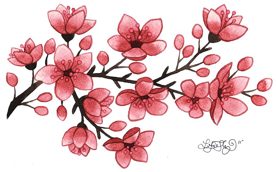 Small Cherry Blossom Flower Tattoo
