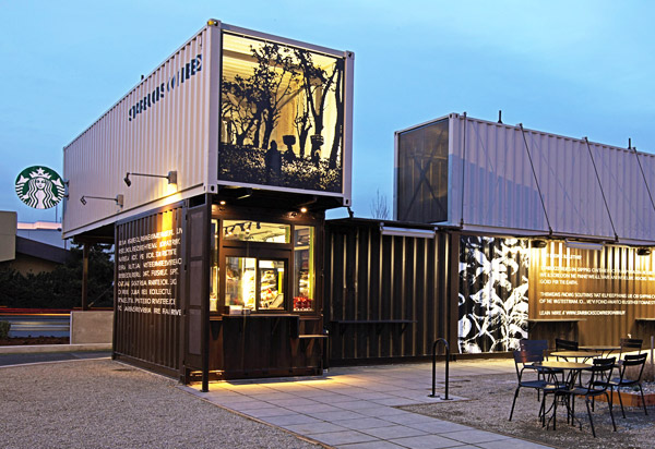 Starbucks Recycled Shipping Containers