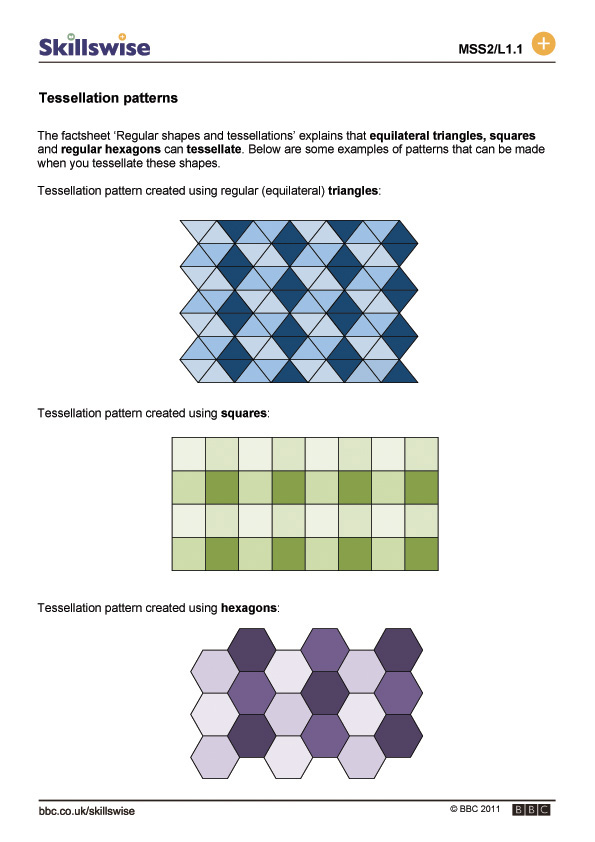 Tessellation Patterns Worksheets