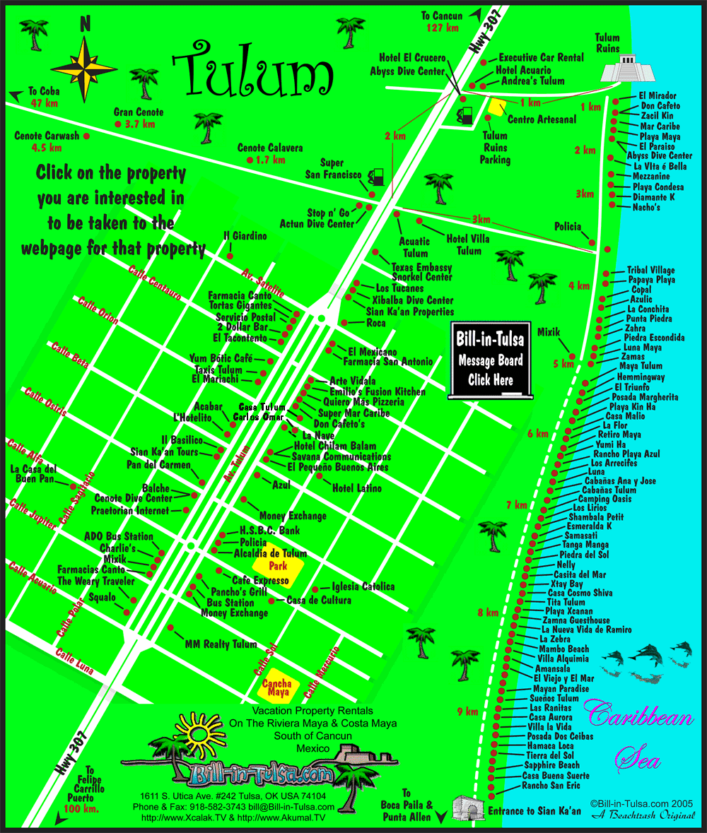 Tulum Mexico Map