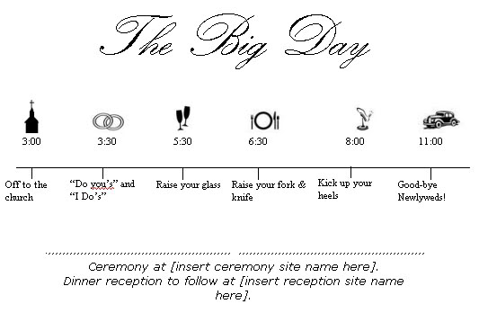 Wedding Day Timeline Template Free
