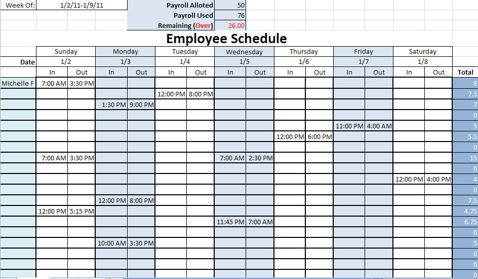 Weekly Timeline Template Excel