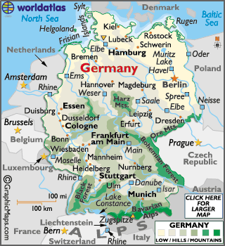 West Germany Map Cities